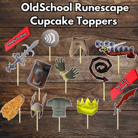 Old School Runescape Cupcake Toppers