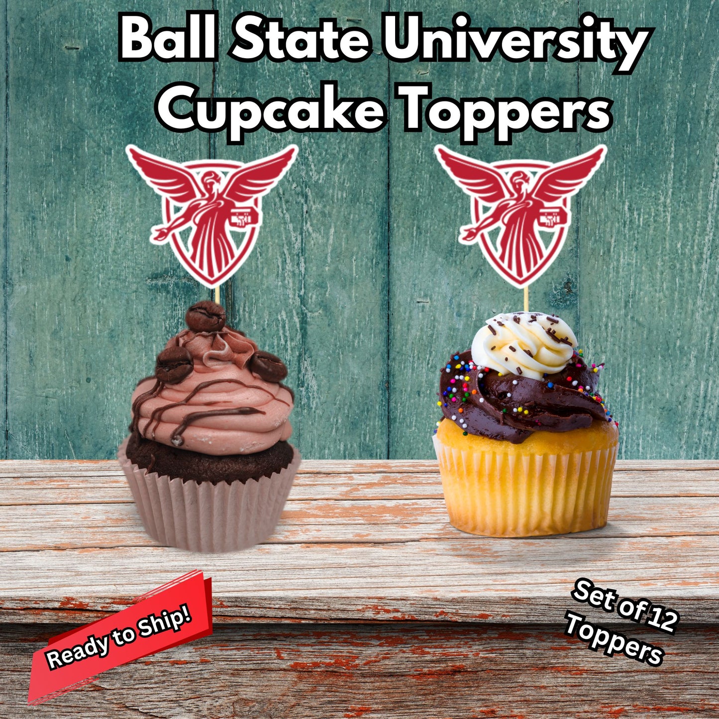 Ball State University Cupcake Toppers