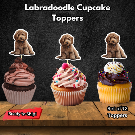 Labradoodle Cupcake Toppers