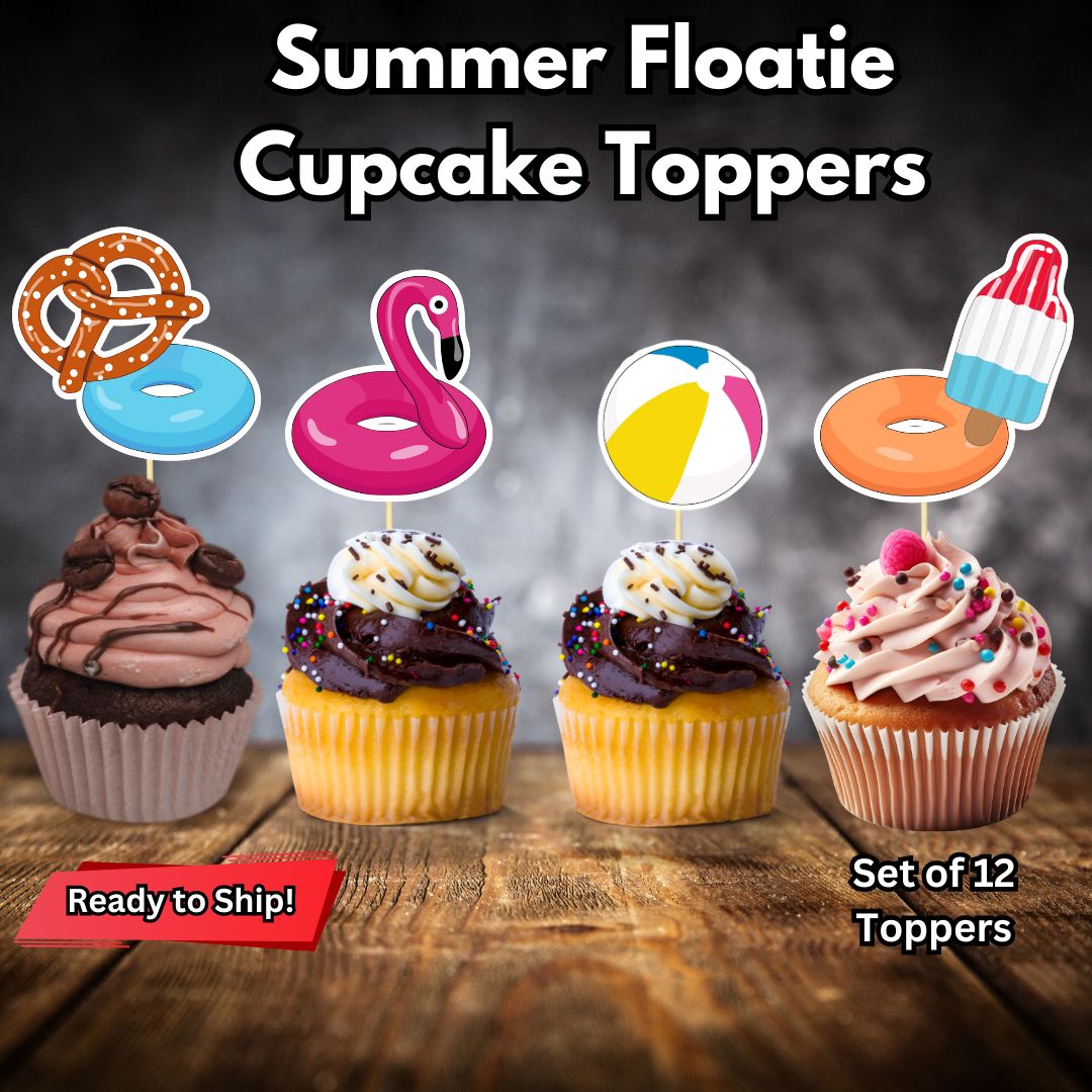 Summer Floatie Cupcake Toppers