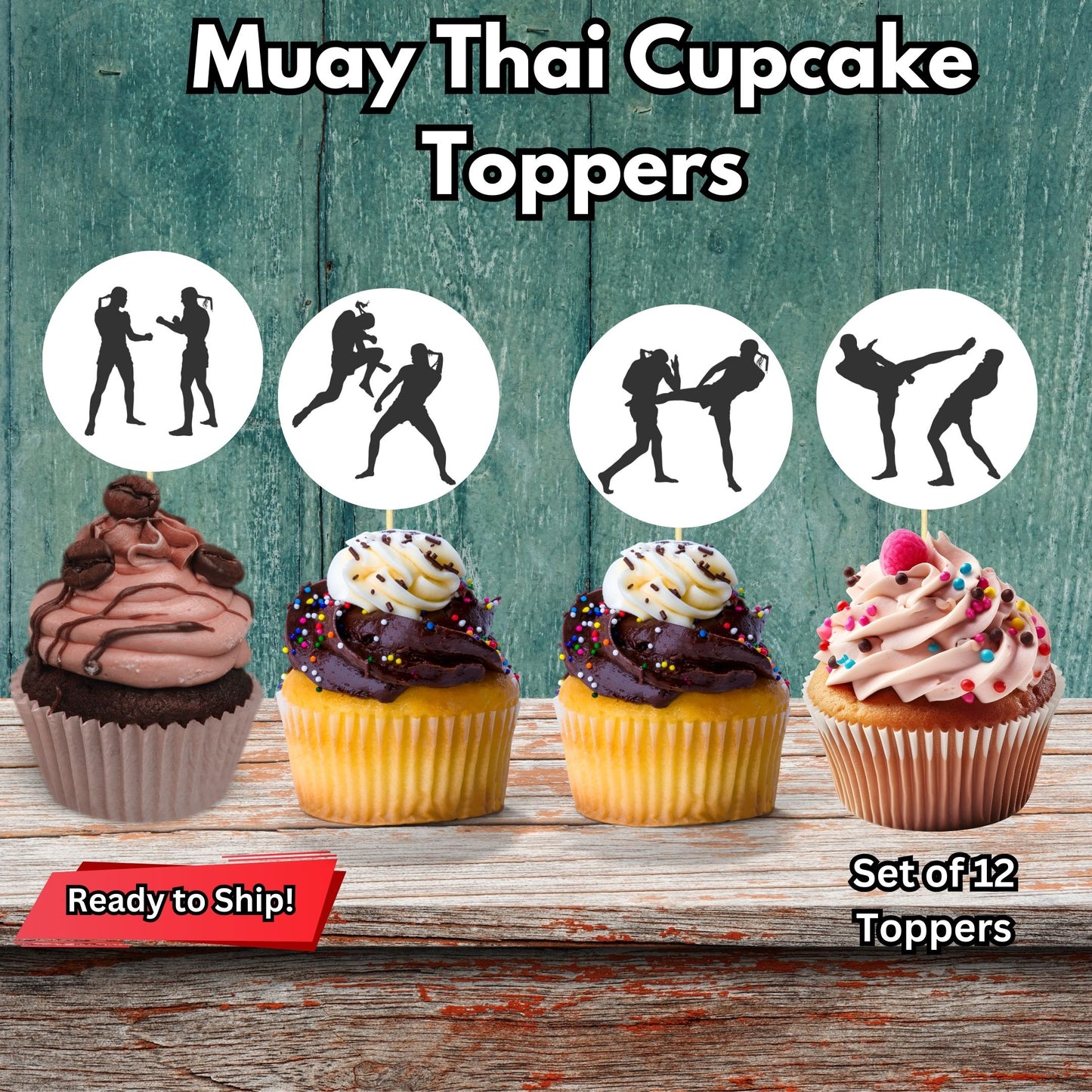 Muay Thai Cupcake Toppers