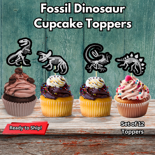 Fossil Dinosaur Cupcake Toppers