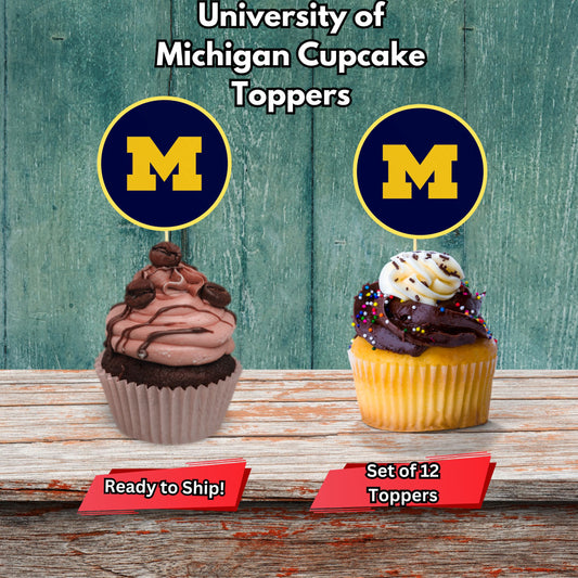 University of Michigan Cupcake Toppers