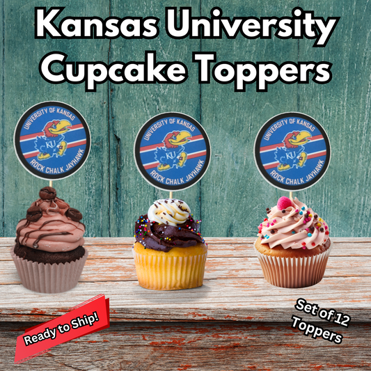 Kansas University Cupcake Toppers