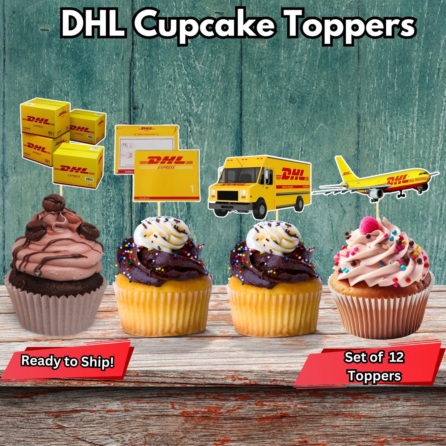 DHL Cupcake Toppers