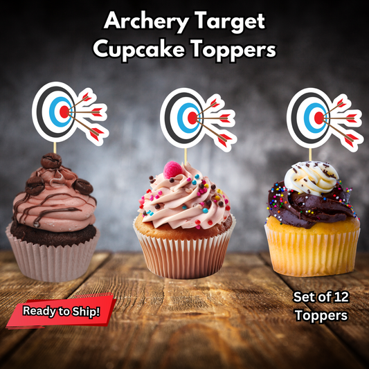 Archery Target Cupcake Toppers