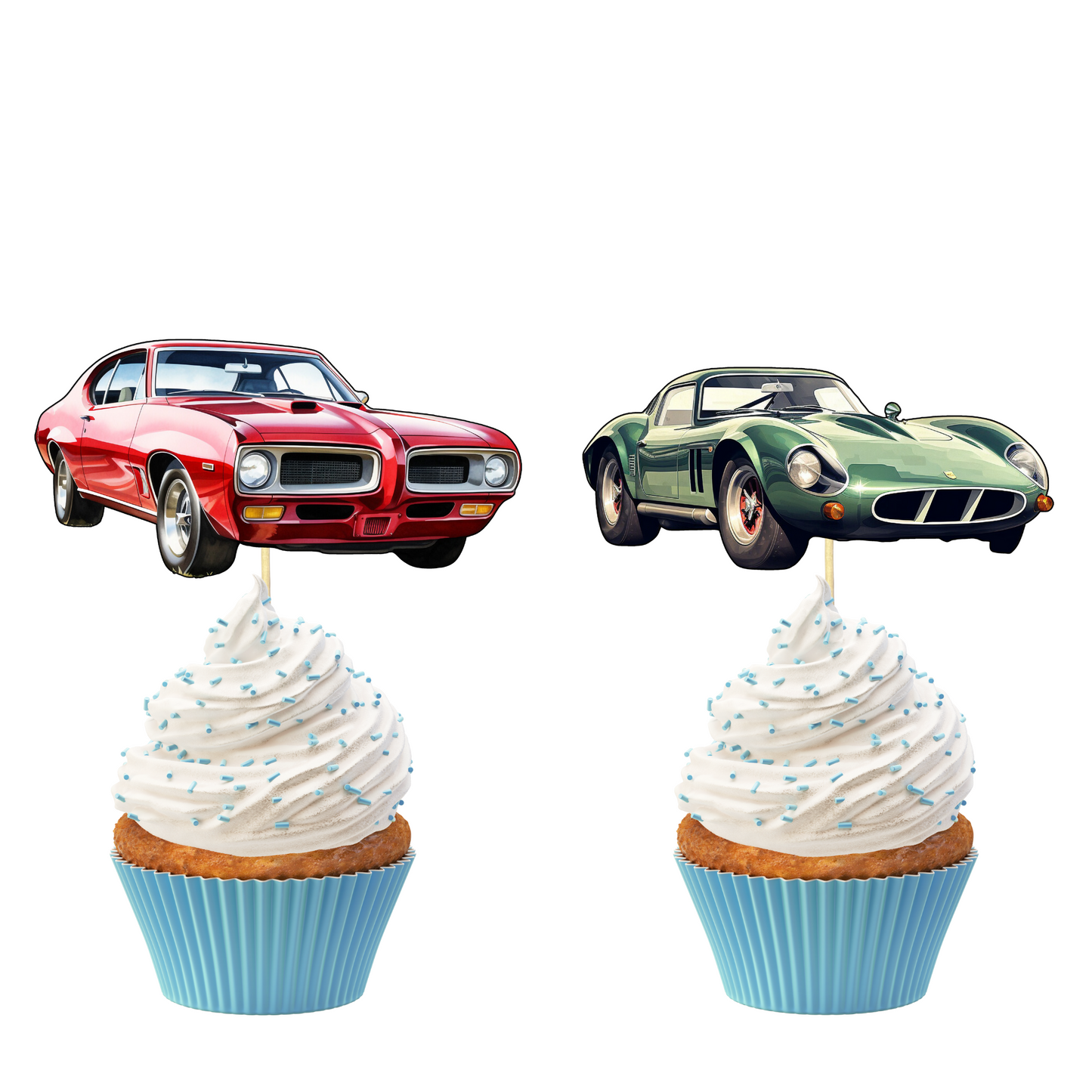 Classic Vintage Cars Cupcake Toppers