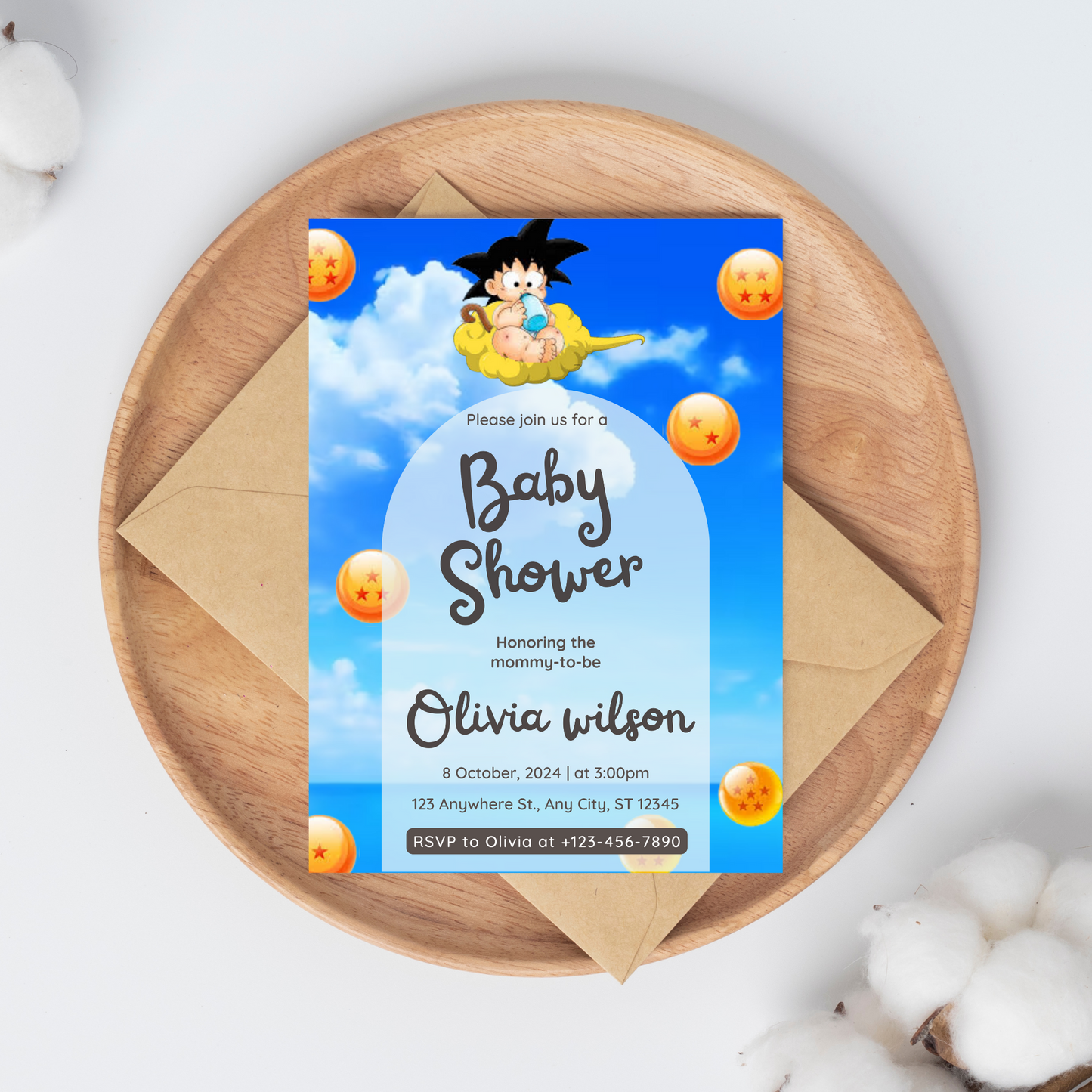 Dragon Ball Z Baby Shower Invitation