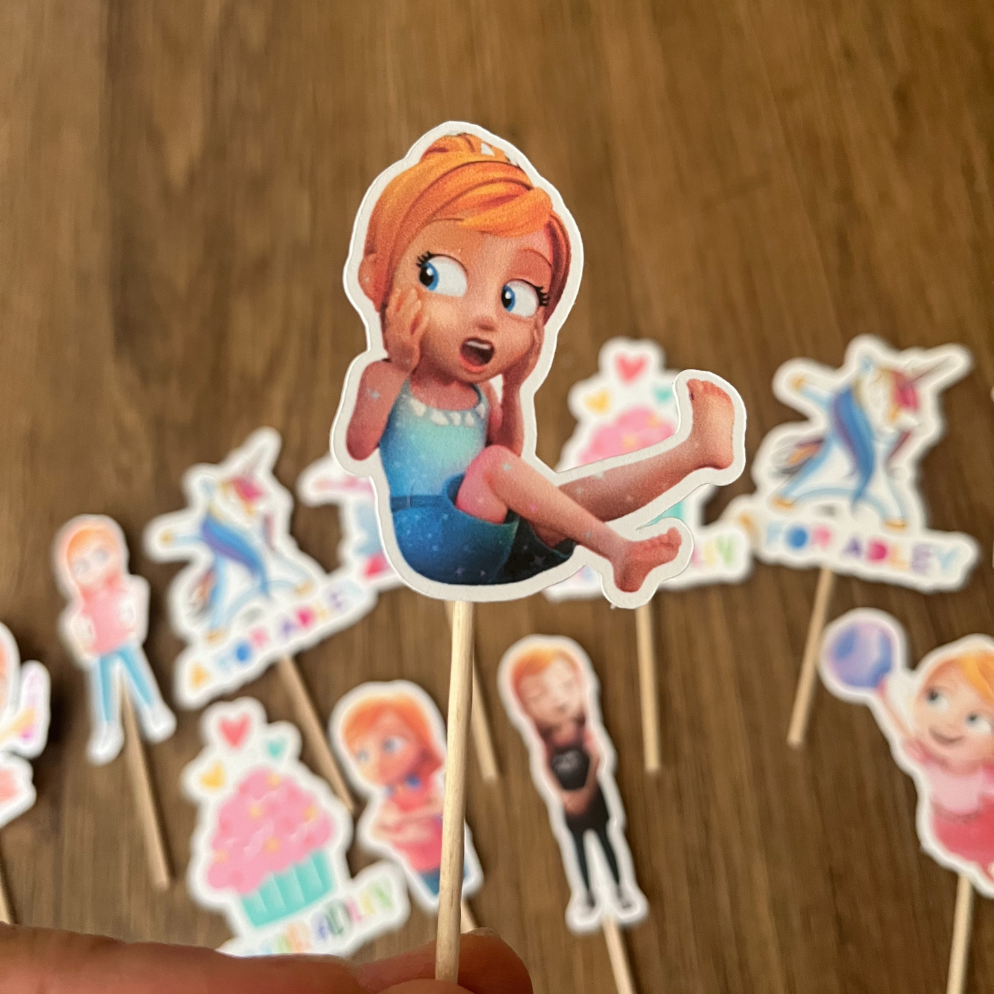 A for Adley Cupcake Toppers