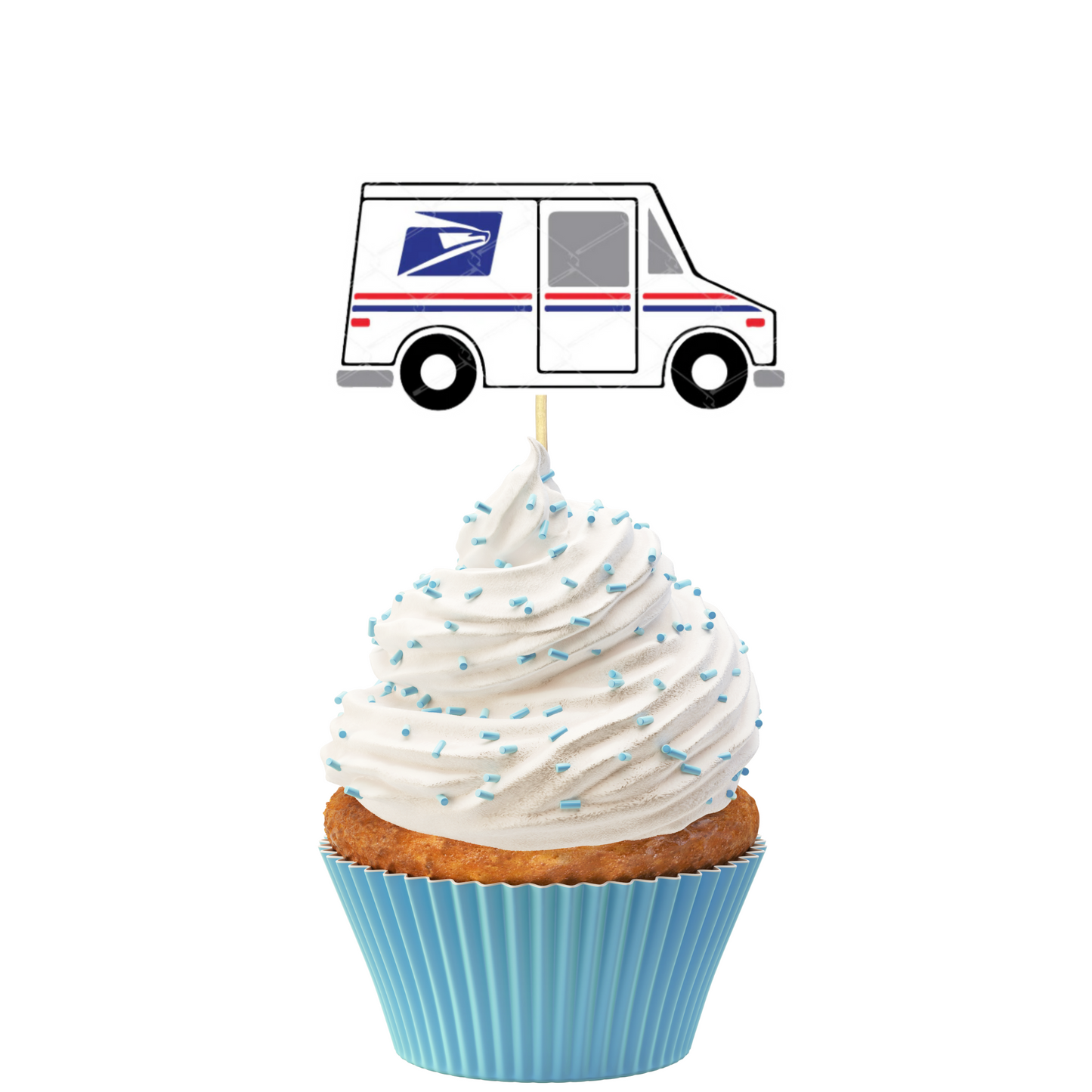 USPS Mail Carrier Inspired Cupcake Toppers