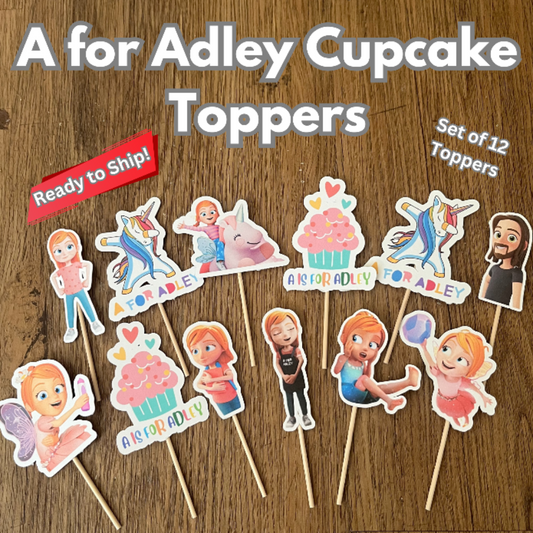 A for Adley Cupcake Toppers