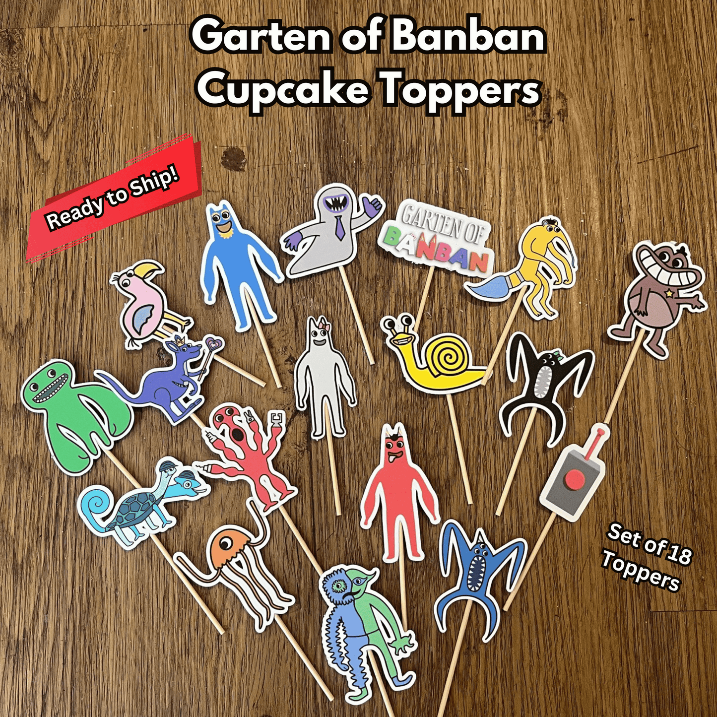 Garten of Banban Cupcake Toppers