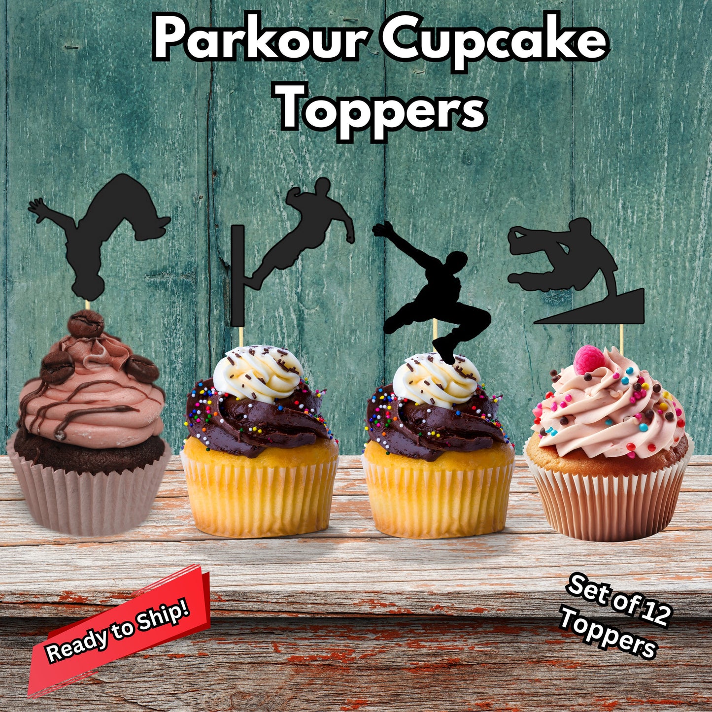 Parkour Cupcake Toppers