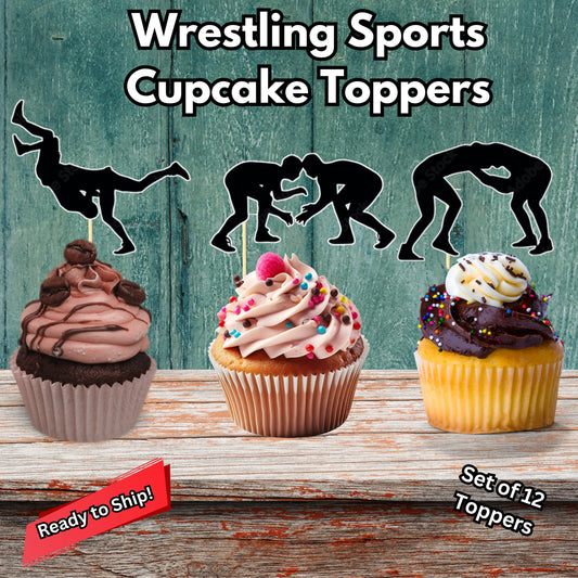 Wrestling Sports Cupcake Toppers