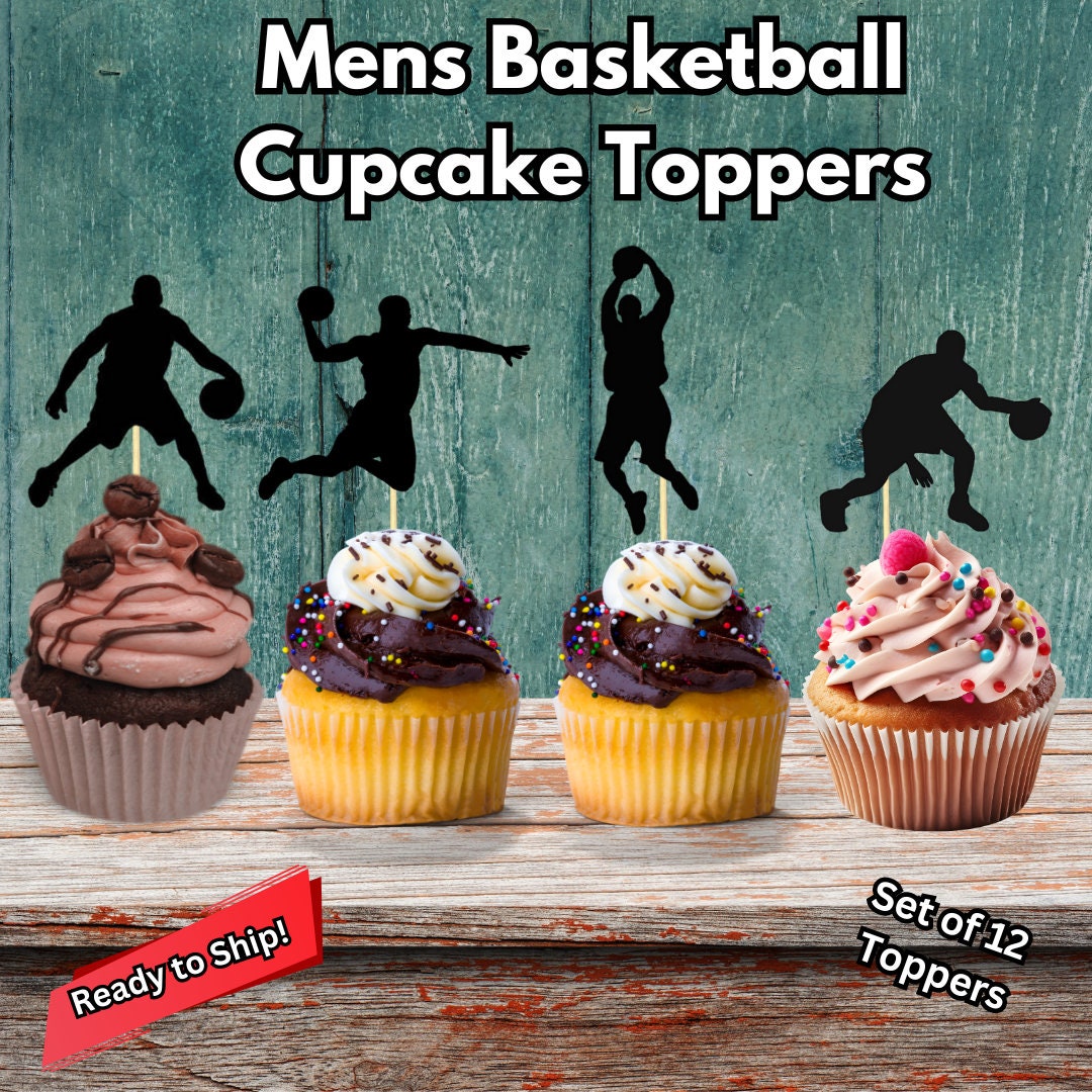 Mens Basketball Cupcake Toppers