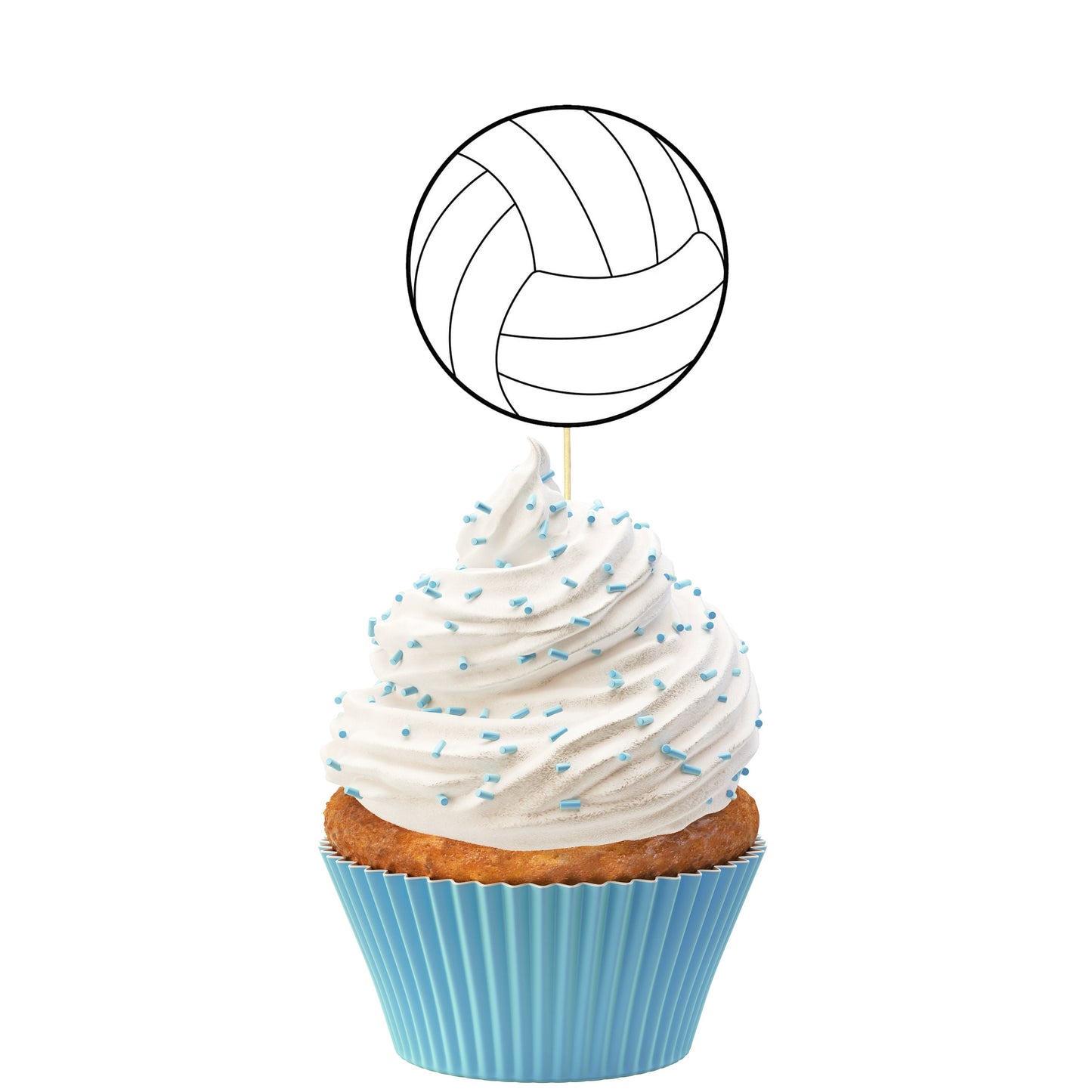 Womens Volleyball Theme Cupcake Toppers