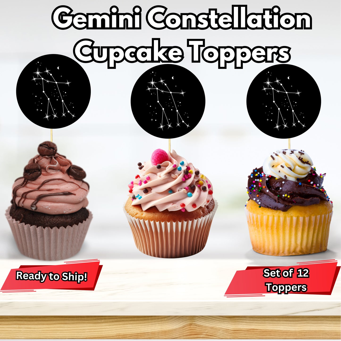 Gemini Cupcake Toppers