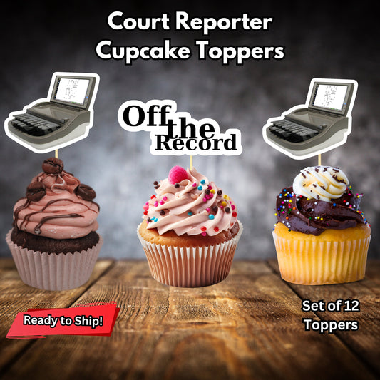 Court Reporter Cupcake Toppers