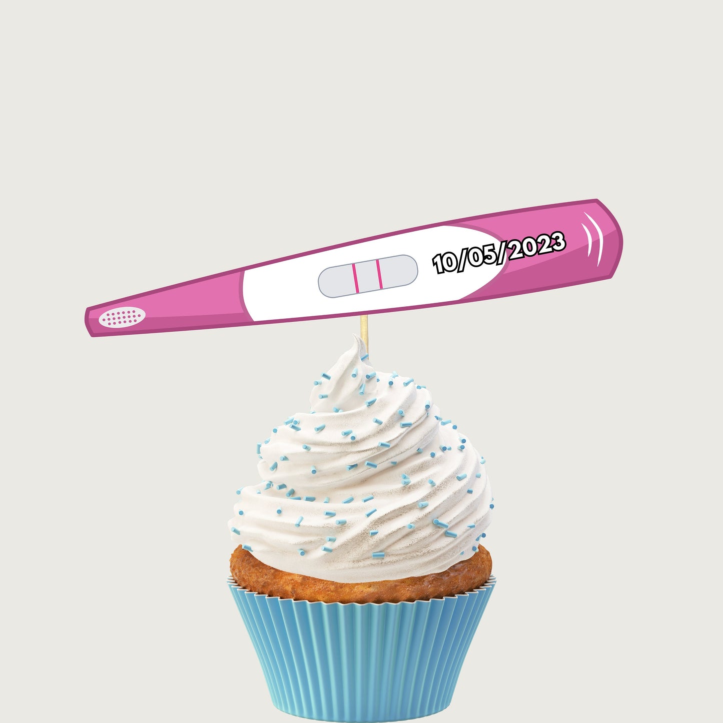 Personalized Pregnancy Date Cupcake Toppers