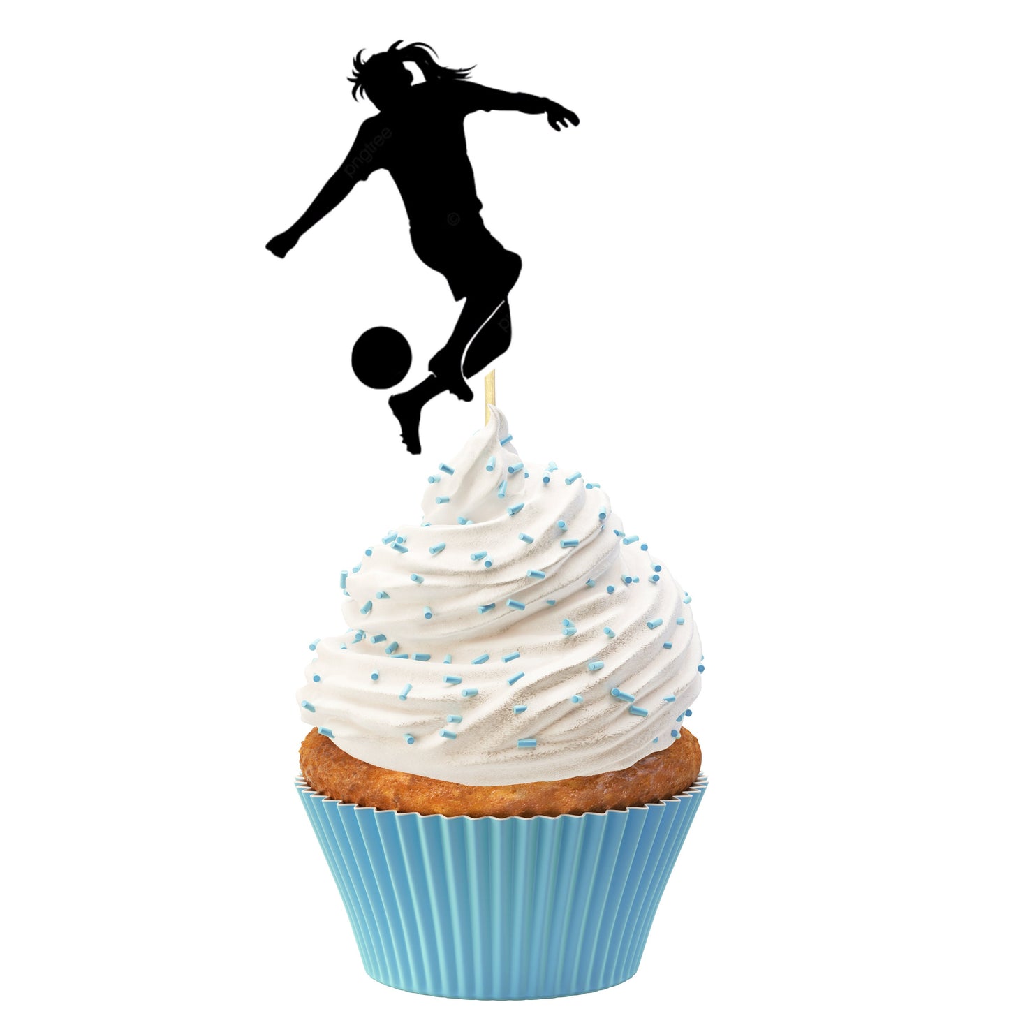 Female Soccer Cupcake Toppers