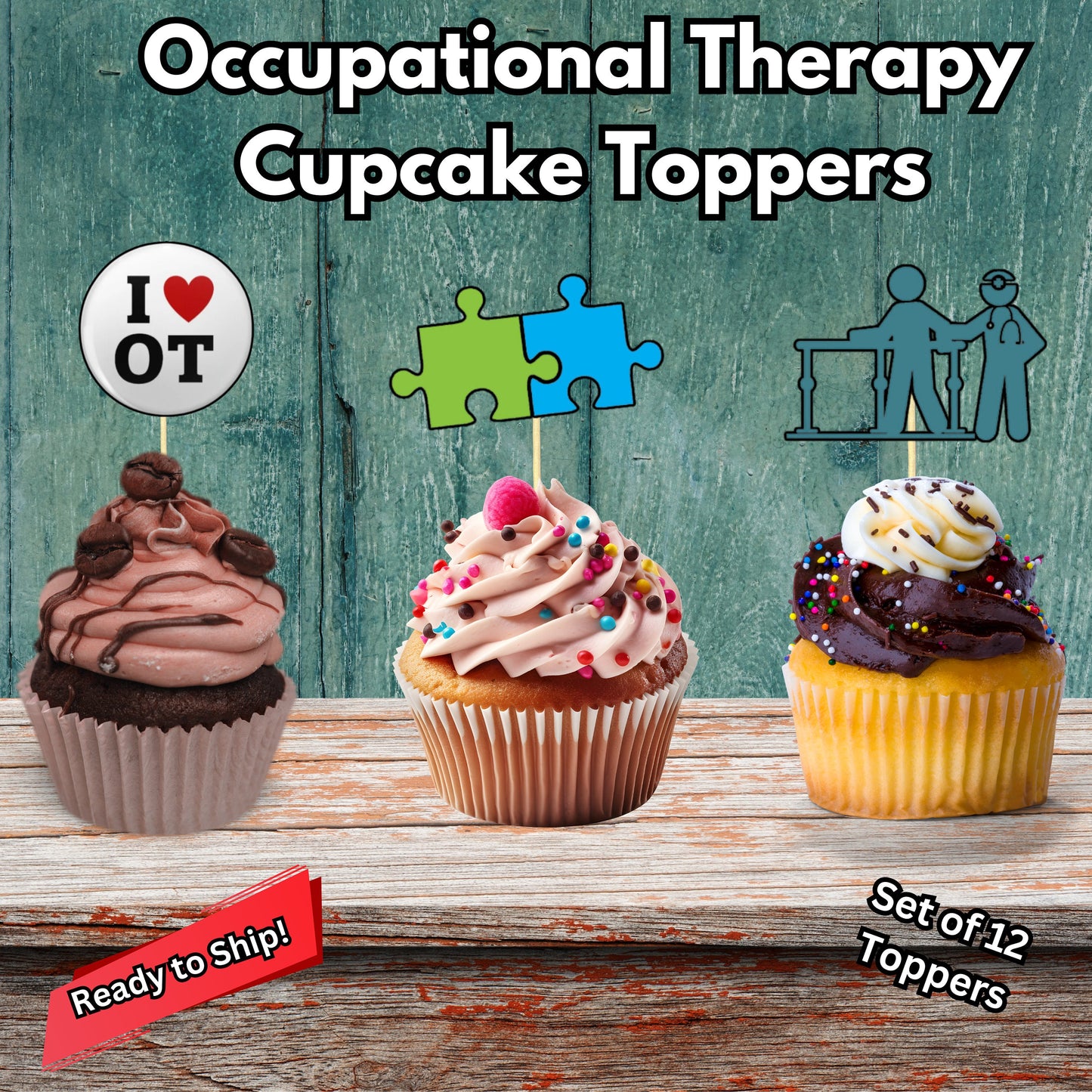 Occupational Therapy Cupcake Toppers