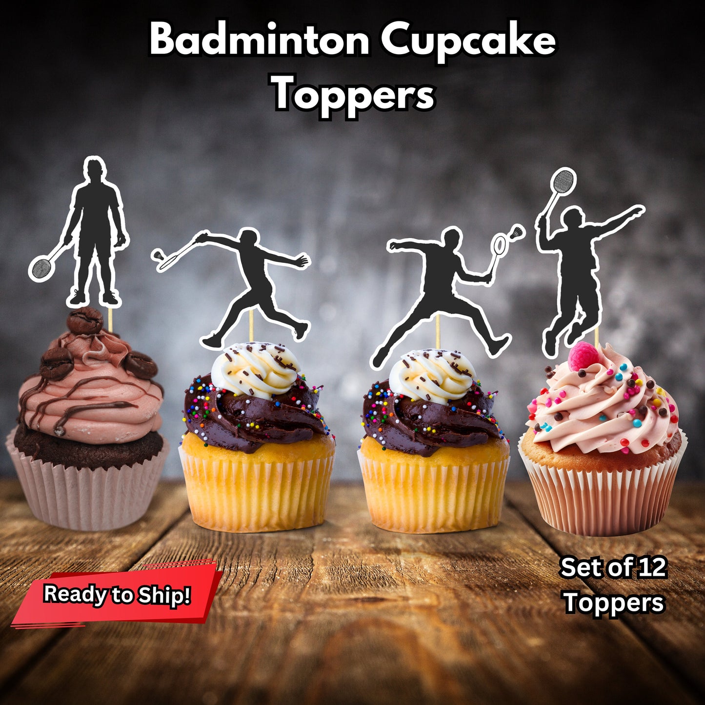 Badminton Cupcake Toppers Badminton Topper