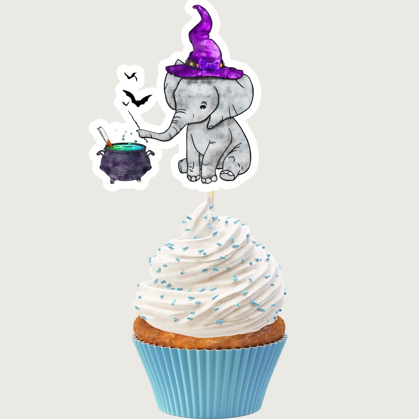 Elephant Witch Cupcake Toppers