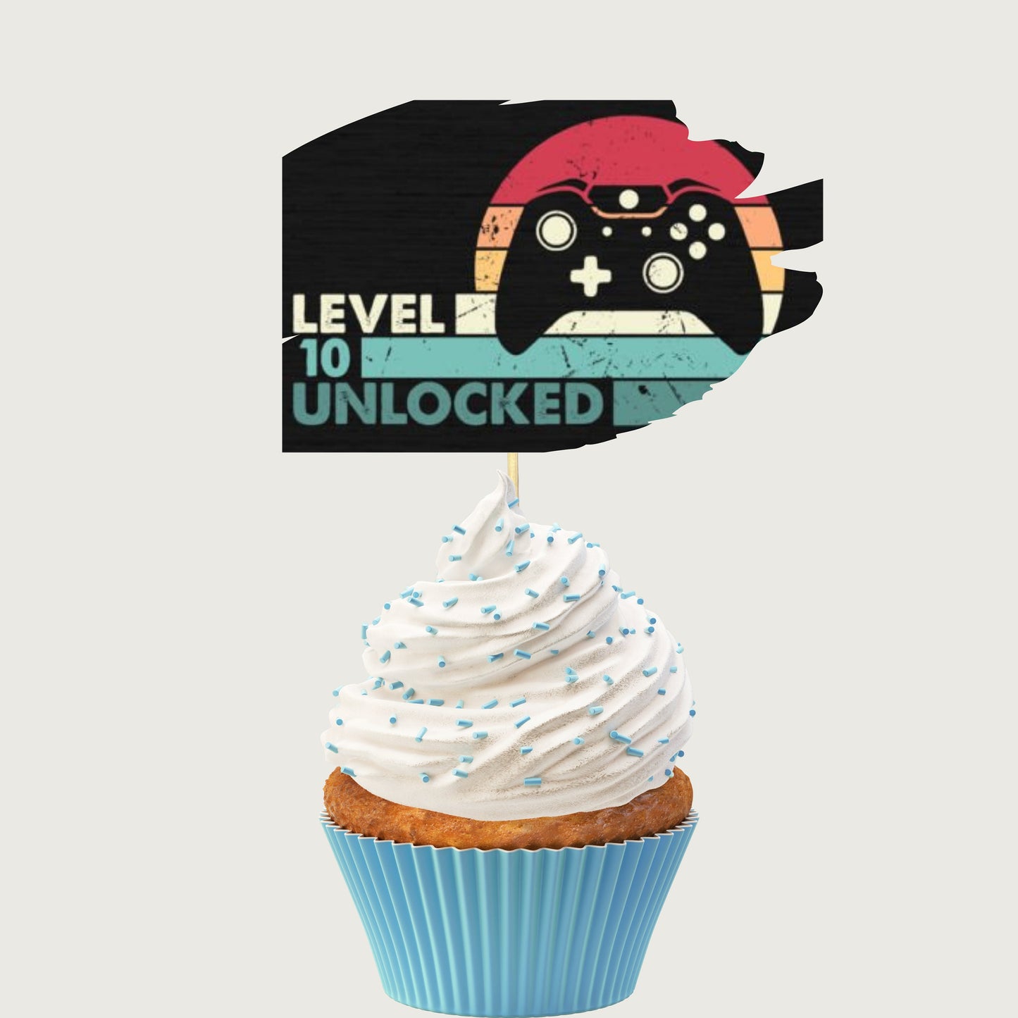 Level 10 Unlocked Cupcake Toppers