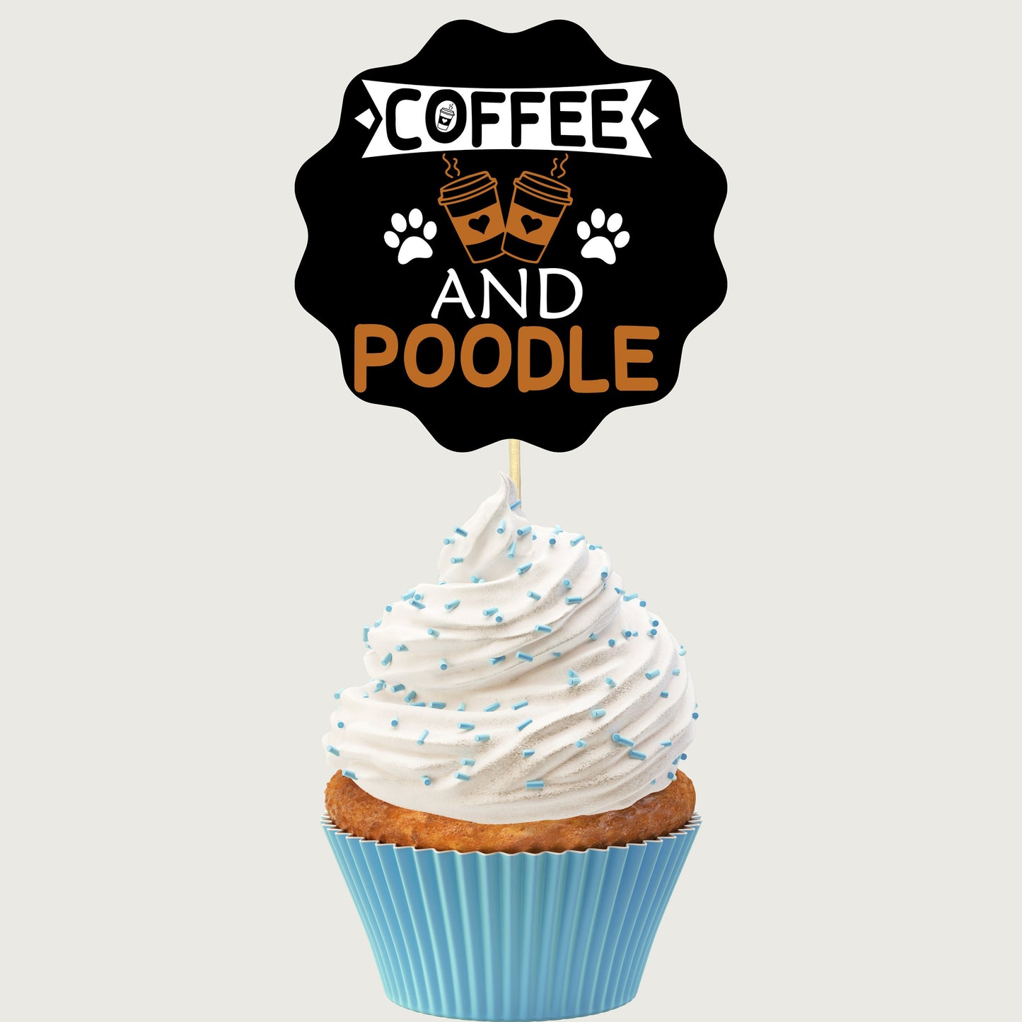 Coffee and Poodle Cupcake Toppers