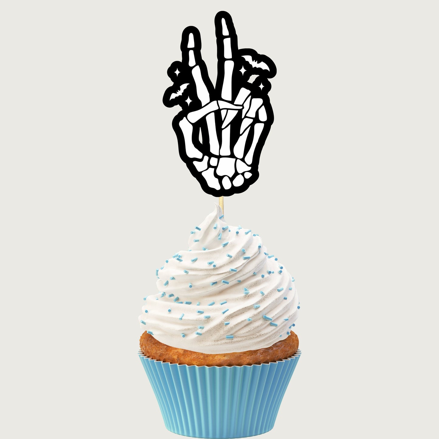 Skeleton Peace Sign Cupcake Toppers