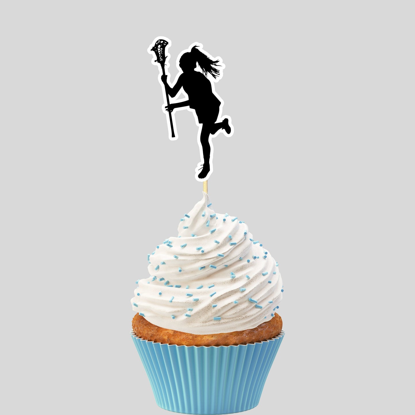 Woman Lacrosse Cupcake Toppers