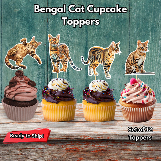 Bengal Cat Cupcake Toppers