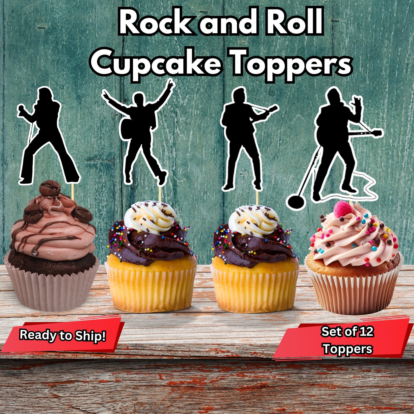 Elvis Presley Cupcake Toppers