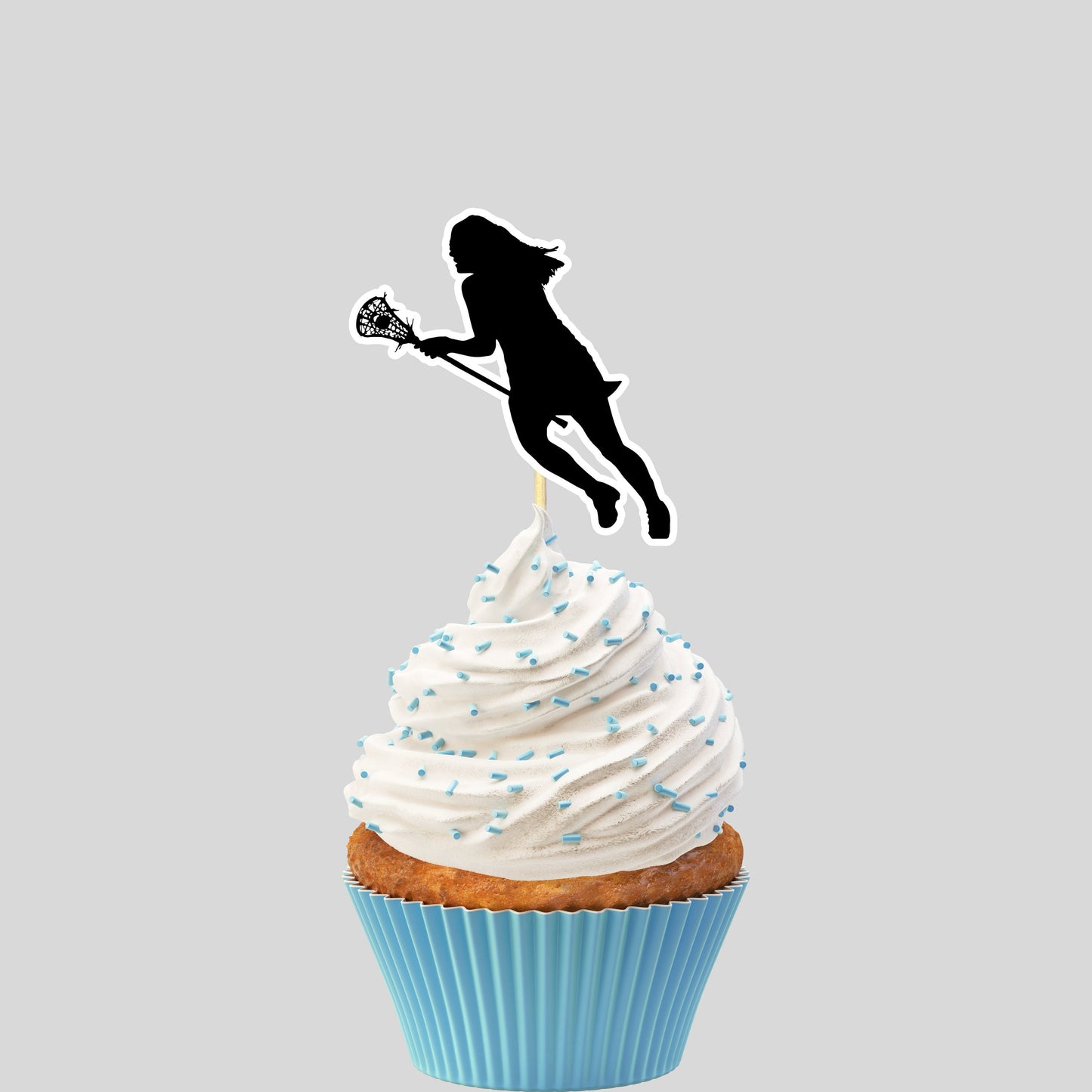 Woman Lacrosse Cupcake Toppers