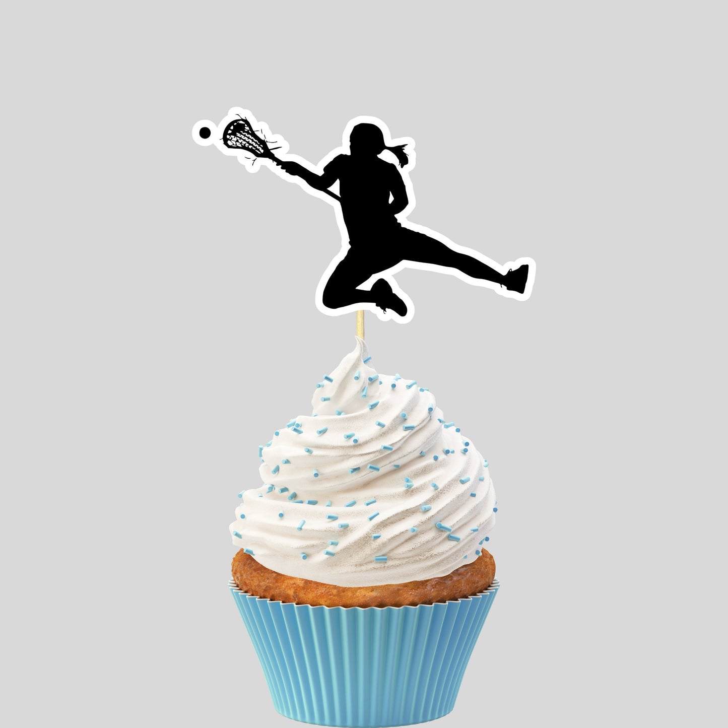 Woman Lacrosse Cupcake Toppers